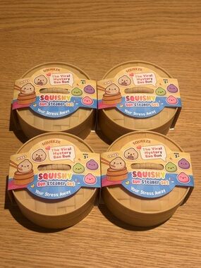 Squishy Bun Steamer Set 4- Viral Mystery Bao Bun (Beige)